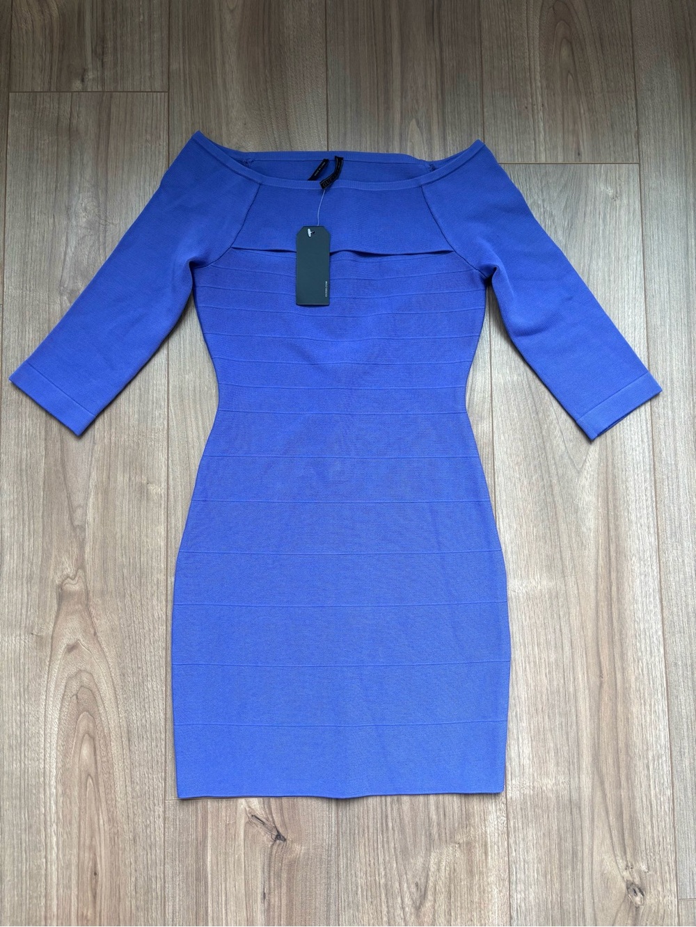 NWT Guess Los Angeles Blue Bandage Off-Shoulder Bodycon Dress | Size Small